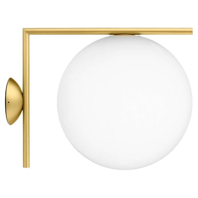 Flos IC Light Outdoor Large Wall Sconce in Brass by Michael Anastassiades For Sale