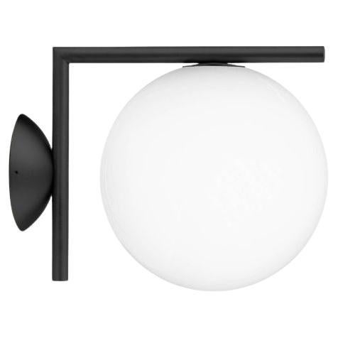 Flos IC Light Outdoor Small Wall Sconce in Black by Michael Anastassiades For Sale