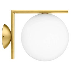 Flos IC Light Outdoor Small Wall Sconce in Brass by Michael Anastassiades