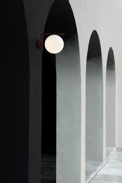 Flos IC Light Outdoor Small Wall Sconce in Red Burgundy by Michael Anastassiades