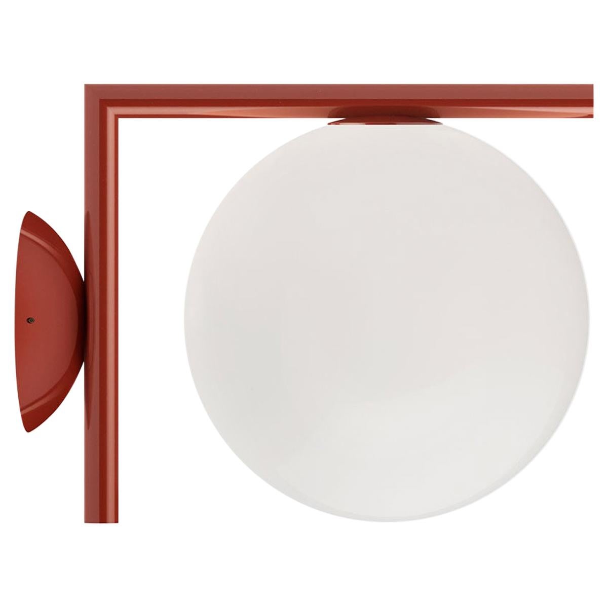Flos IC Lights C/W1 Ceiling/Wall Sconce in Burgundy by Michael Anastassiades