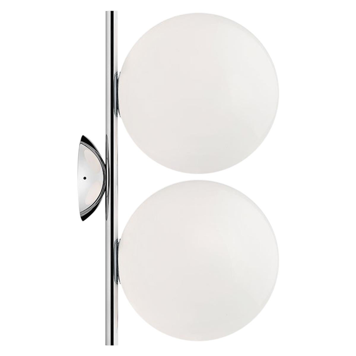 Flos IC Lights C/W1 Double Ceiling/Wall Sconce in Chrome by Michael