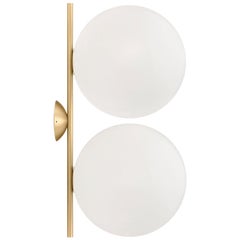 Flos IC Lights C/W2 Double Ceiling/Wall Sconce in Brass by Michael Anastassiades