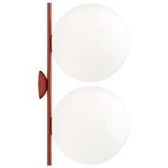 Flos IC Lights C/W2 Double Ceiling/Wall Sconce in Burgundy by Michael
