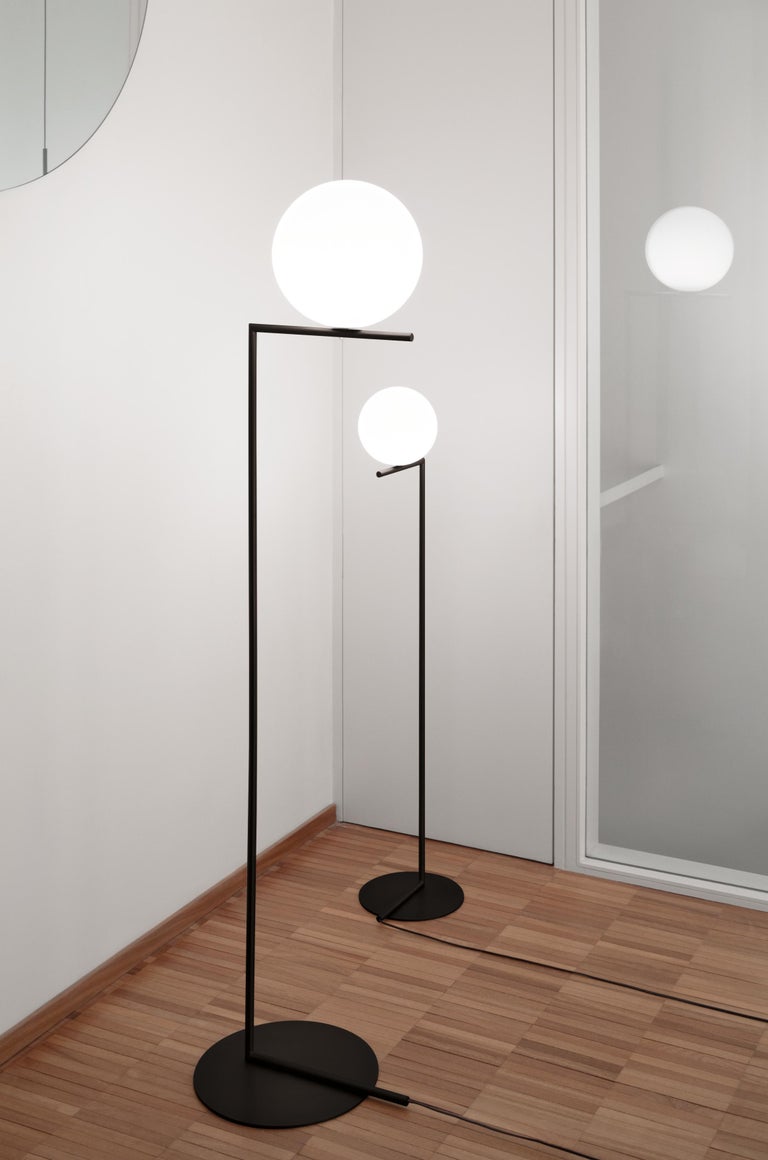 Michael Anastassiades Modern Floor lamp in Black Steel Base and Glass for  FLOS For Sale at 1stDibs | flos ic floor lamp, flos ic f1, ic lights f black