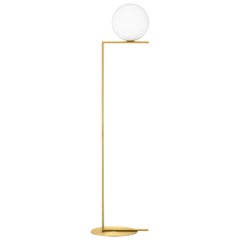 Michael Anastassiades Modern Tall Floor lamp, Brass Base & Glass for FLOS