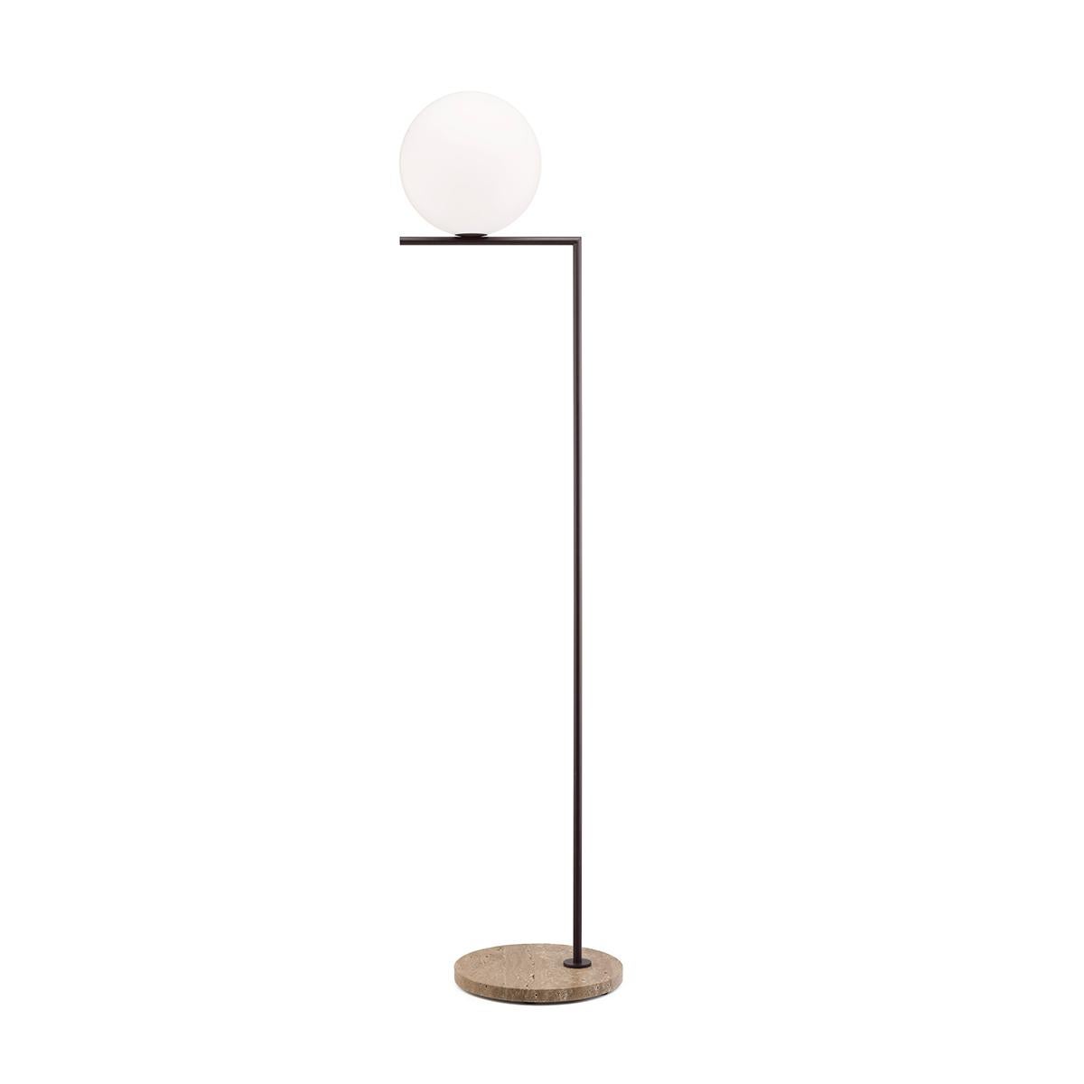 For Sale: Brown (Deep Brown / Travertino Imperiale Base.) Flos IC Lights F2 Outdoor Floor Lamp by Michael Anastassiades
