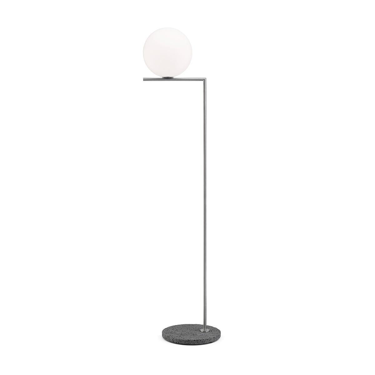 For Sale: Gray (Stainless Steel / Occhio di Pernice Base) Flos IC Lights F2 Outdoor Floor Lamp by Michael Anastassiades
