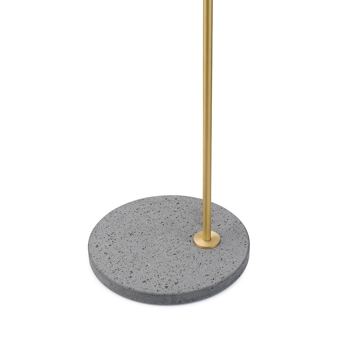For Sale: Multi (Brushed Brass / Grey Lava Base) Flos IC Lights F2 Outdoor Floor Lamp by Michael Anastassiades 2
