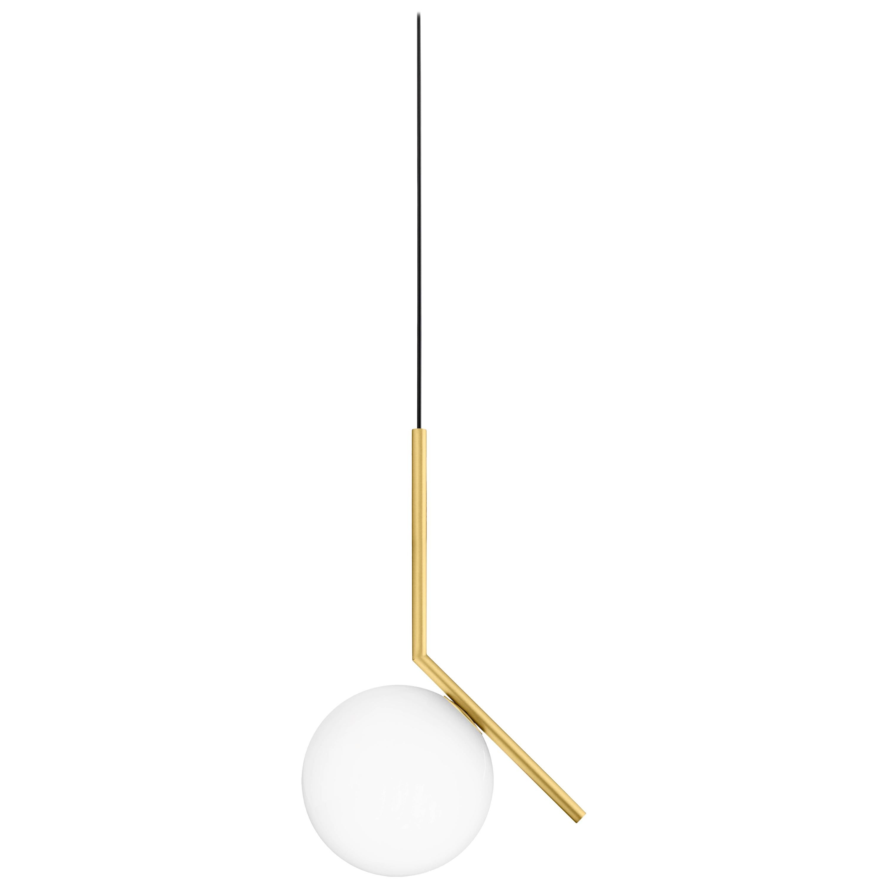 Michael Anastassiades Modern Minimalist Brass & Glass S1 Pendant Light for FLOS For Sale
