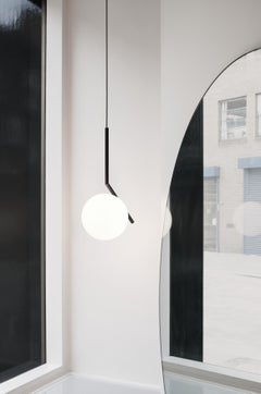 Michael Anastassiades Modern Minimalist Black & Glass S2 Pendant Light for FLOS