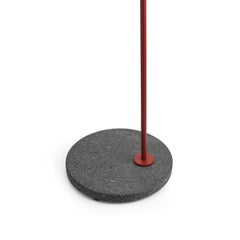 Flos IC Outdoor F1 Floor Light in Black Lava and Red Burgundy