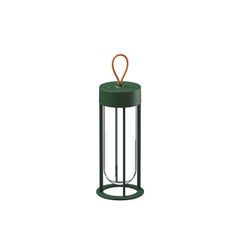 Flos In Vitro 2700K Unplugged Portable Lamp in Forest Green by Philippe Starck