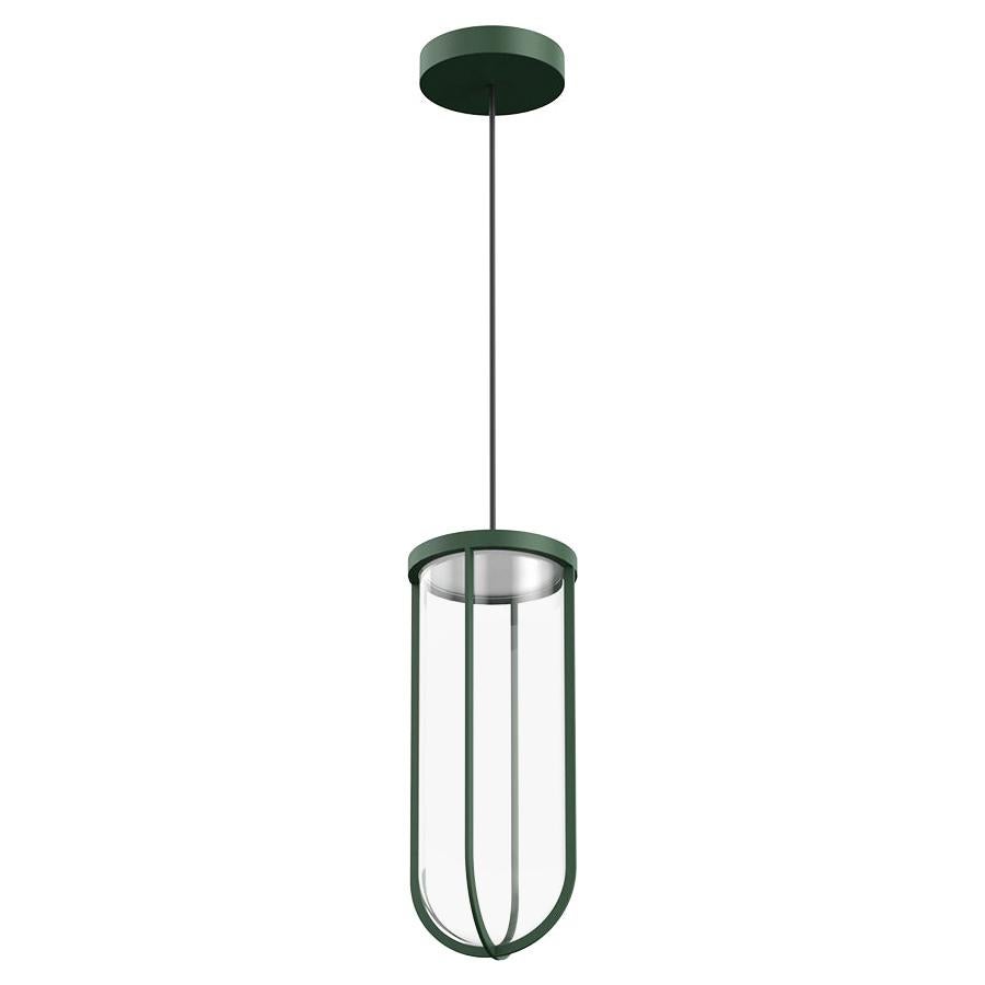 Flos In Vitro 3000K 0-10V LED Suspension Lamp in Forest Green by Philippe Starck For Sale
