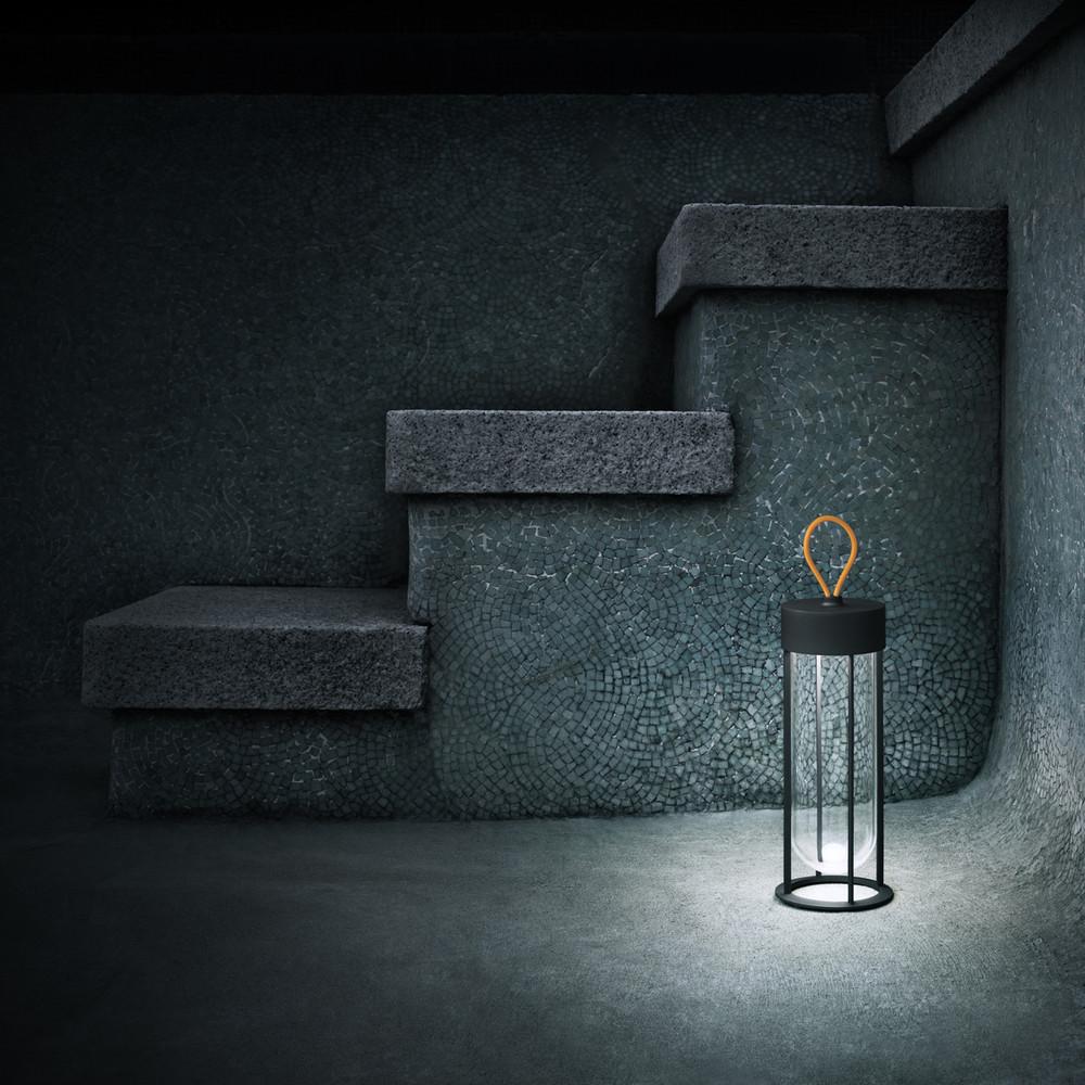 Flos In Vitro 3000K, unplugged Porzellanlampe in Anthrazit von Philippe Starck im Angebot 1