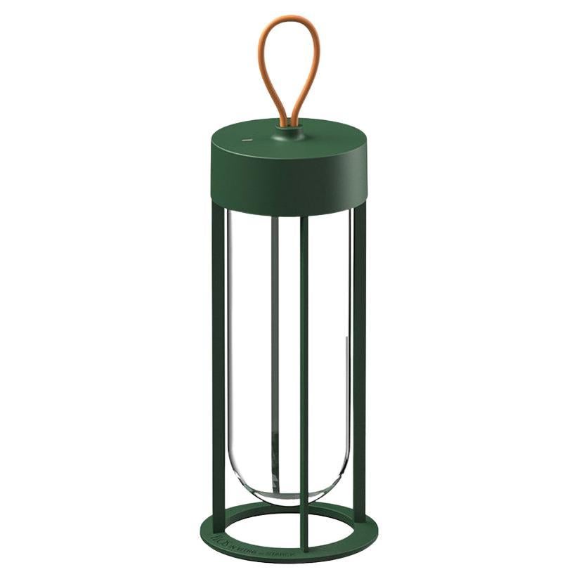 Flos In Vitro 3000K Unplugged Portable Lamp in Forest Green by Philippe Starck For Sale