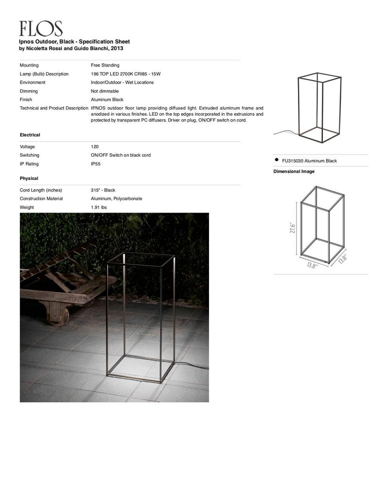 FLOS Ipnos Outdoor Floor Lamp in Black by Nicoletta Rossi and Guido Bianchi  For Sale at 1stDibs | flos ipnos outdoor light, ipnos outdoor lamp, ipnos  lamp