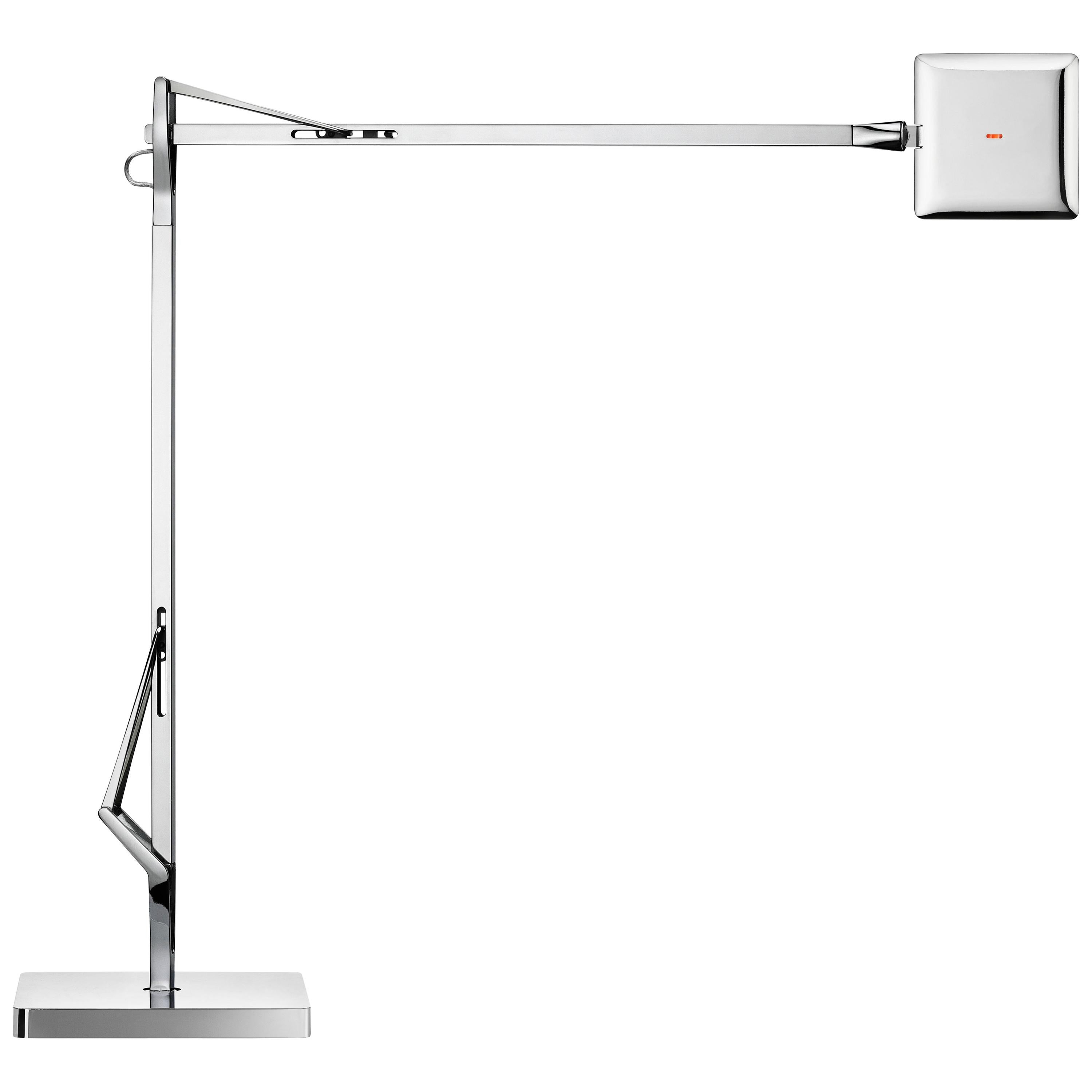 Lampe de bureau LED FLOS Kelvin Edge en chrome d'Antonio Citterio
