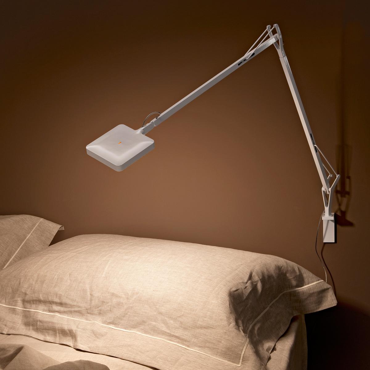 Aluminum FLOS Kelvin Edge LED Tension Table Lamp in Titanium by Antonio Citterio For Sale