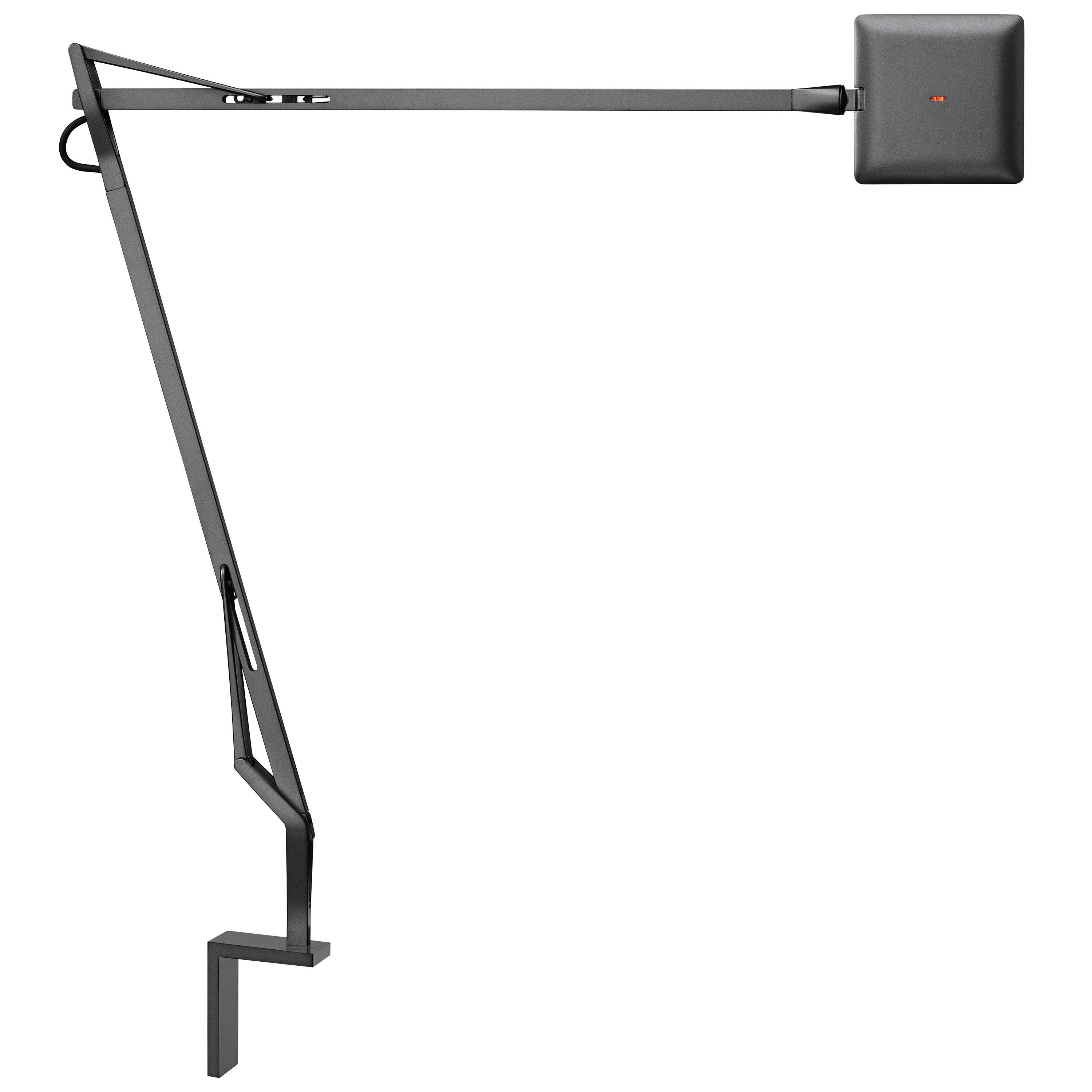 FLOS Kelvin Edge LED Tension Table Lamp in Titanium by Antonio Citterio For Sale