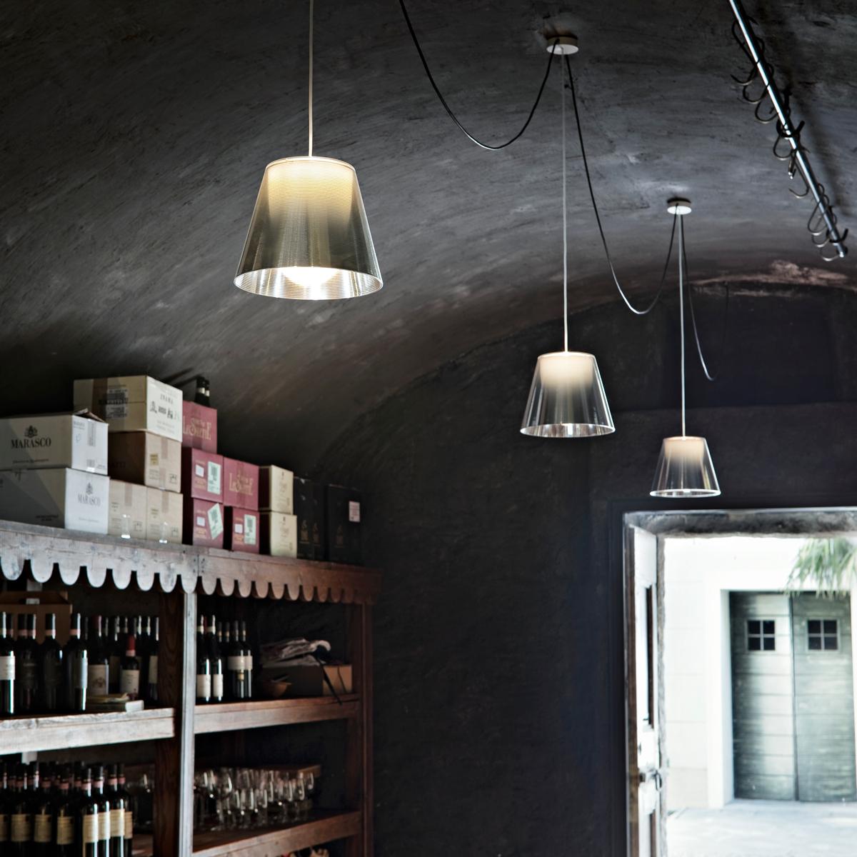 FLOS Ktribe S1 Halogen Pendant Light in Fumee by Philippe Starck In New Condition In Brooklyn, NY
