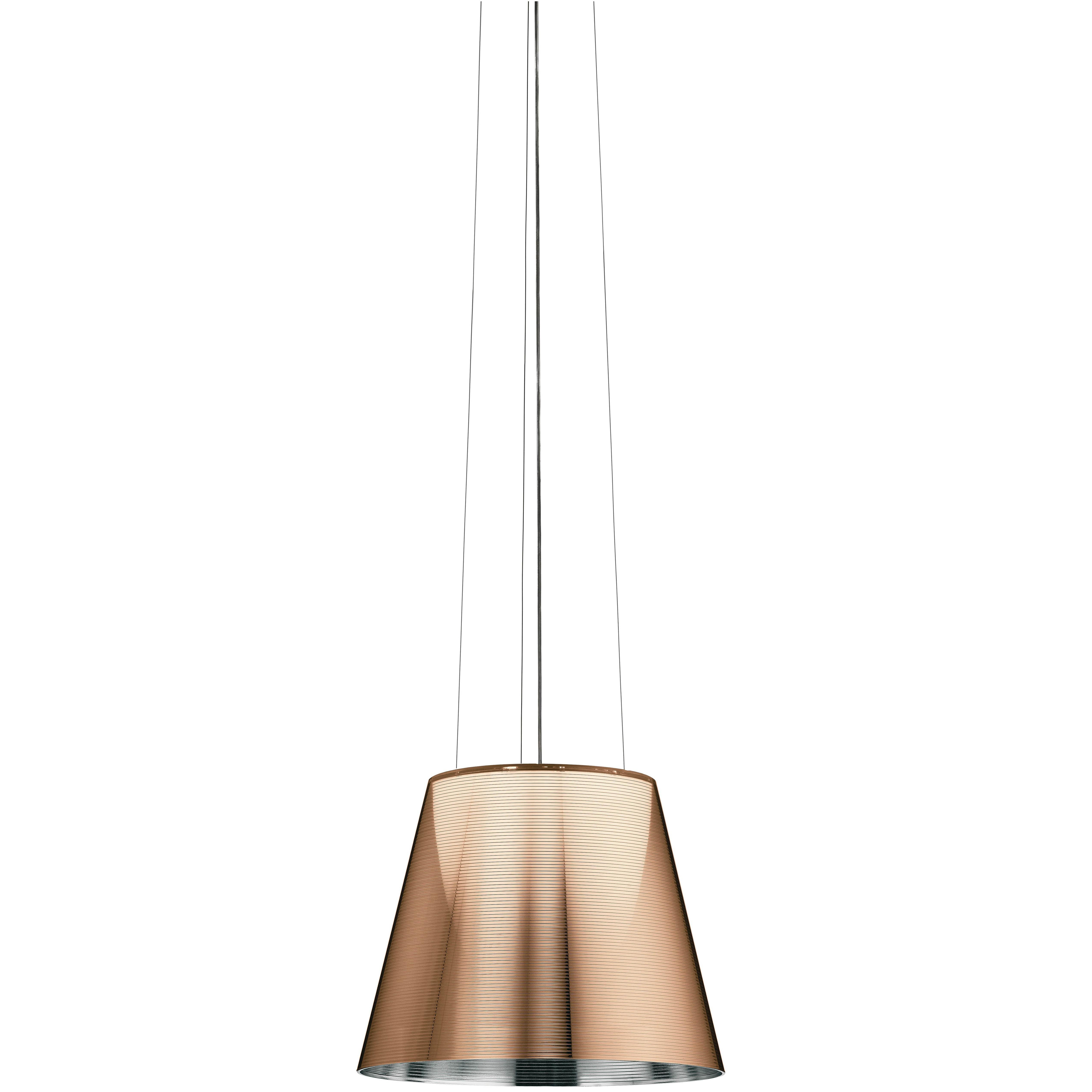 Lampe à suspension halogène Flos Ktribe S2 en bronze Aluminized de Philippe Starck