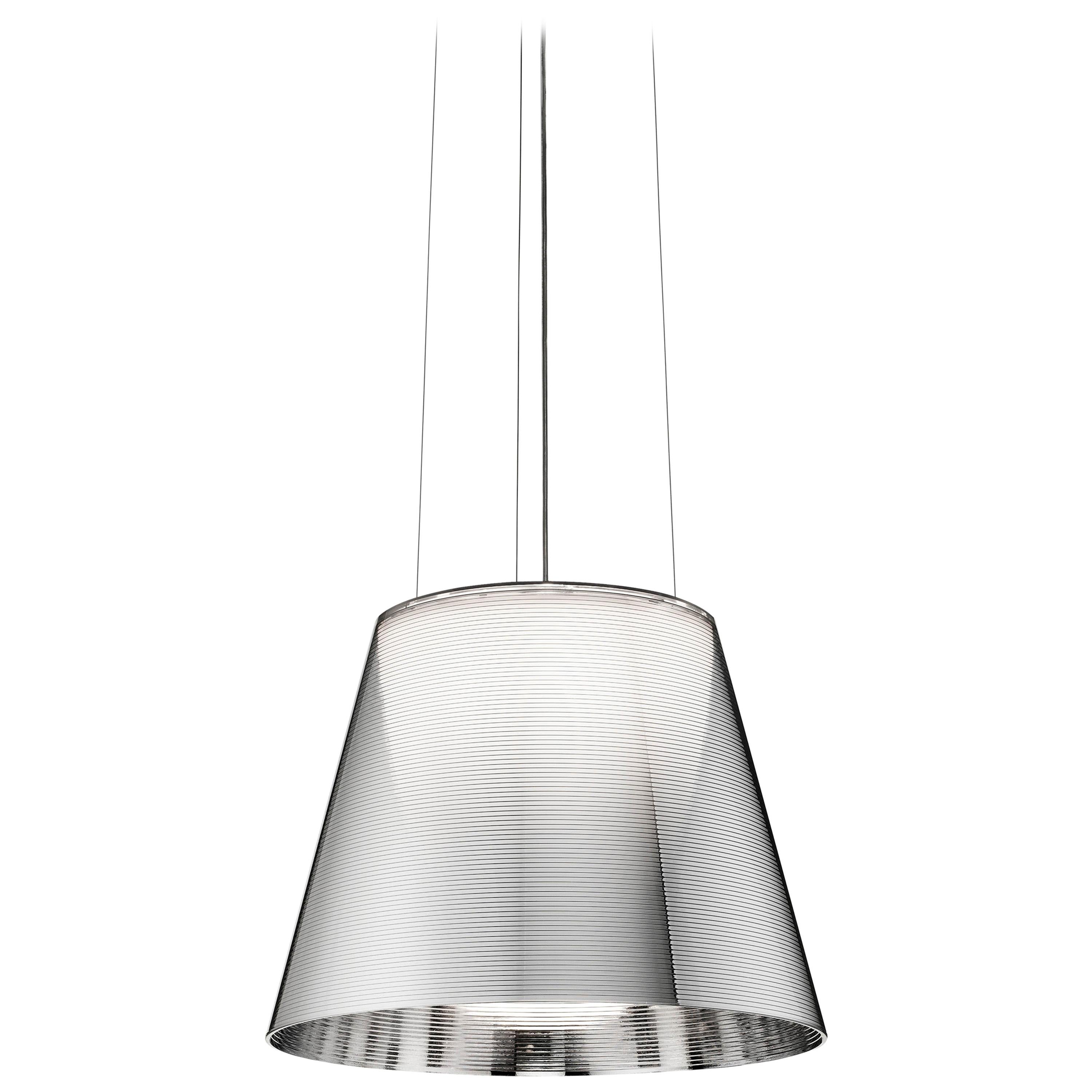 FLOS Ktribe S2 Halogen Pendant Light in Aluminized Silver by Philippe Starck