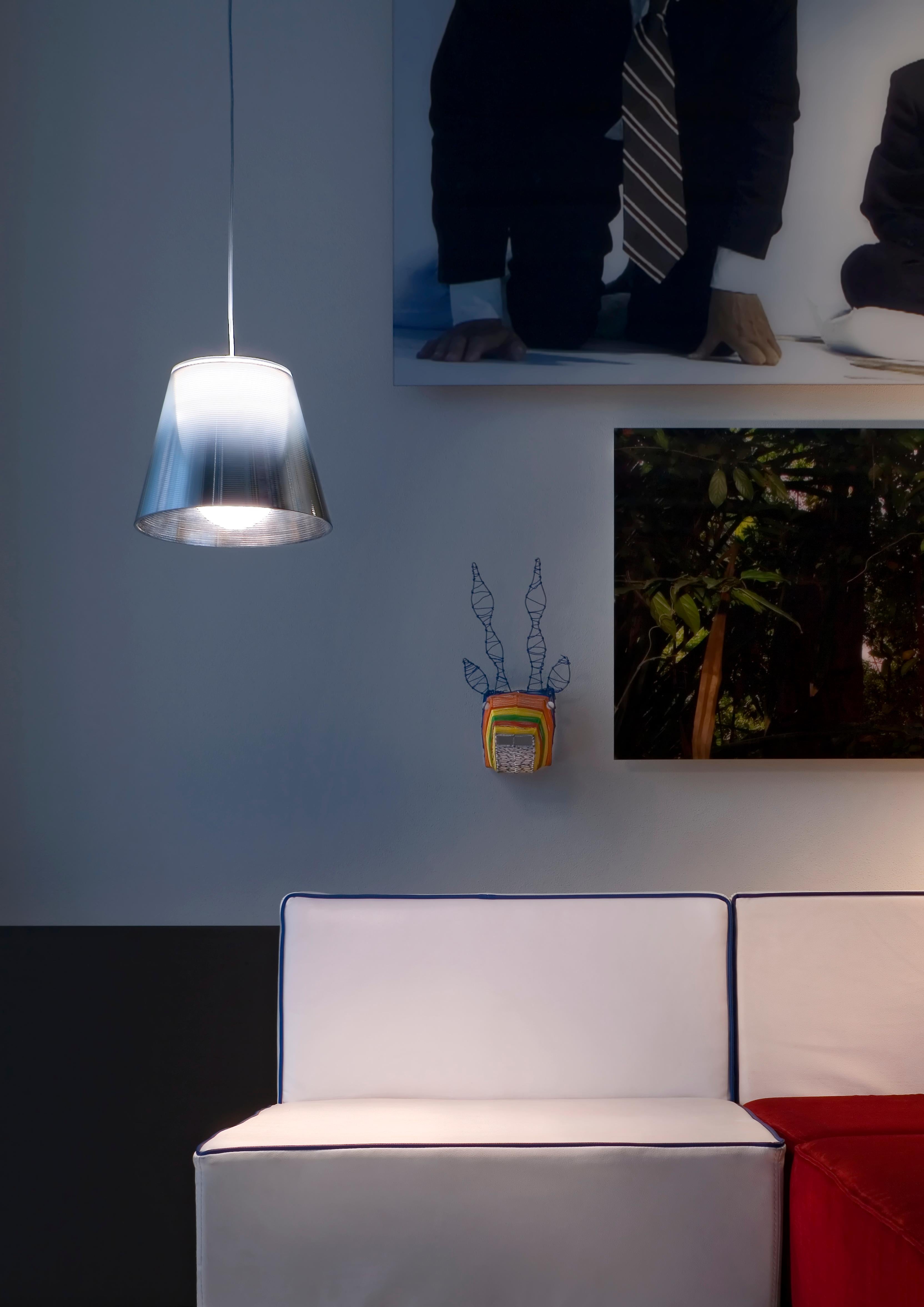 italien Lampe à suspension halogène FLOS Ktribe S2 en fumee de Philippe Starck en vente