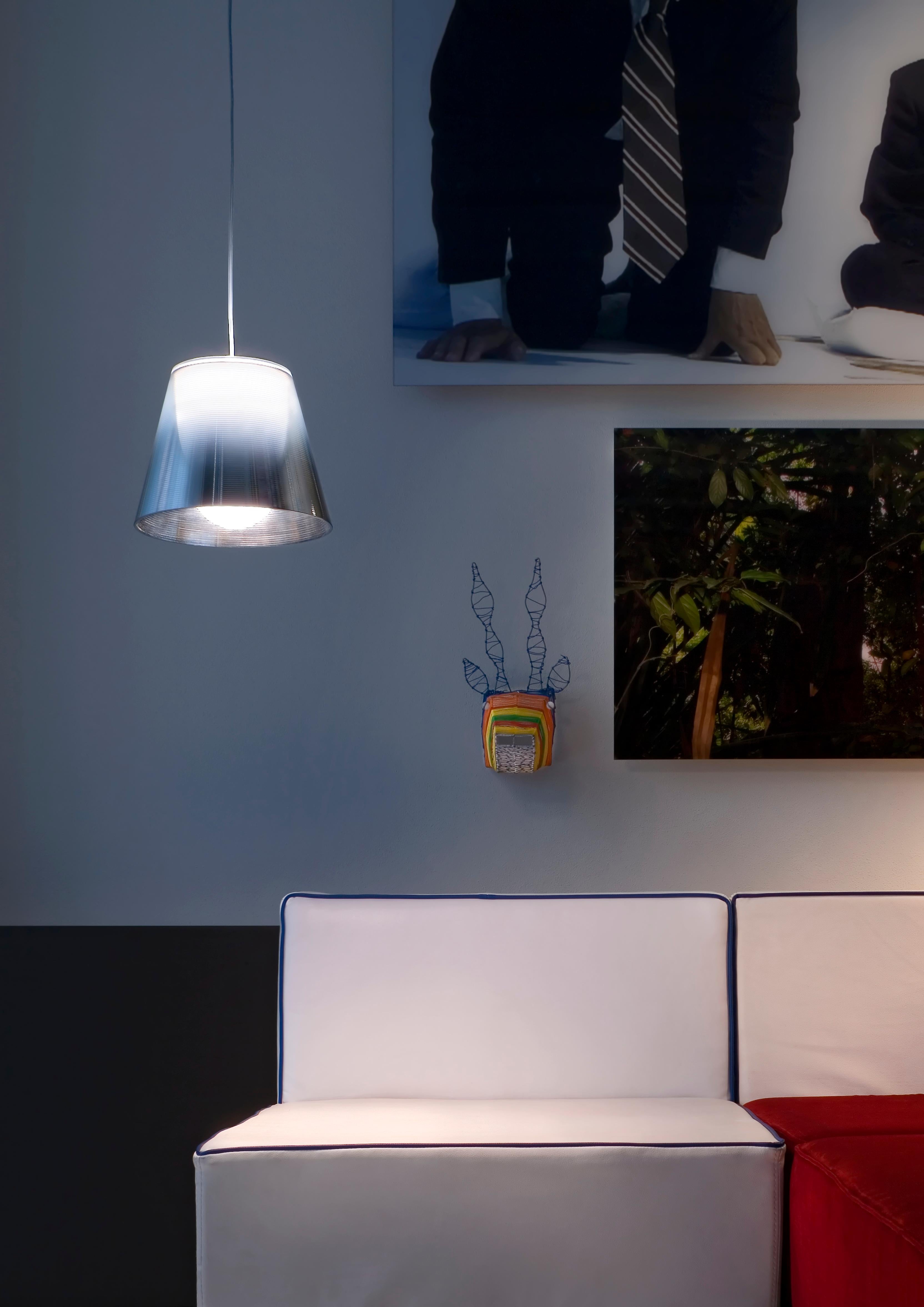italien Lampe à suspension halogène FLOS Ktribe S2 en transparent de Philippe Starck en vente