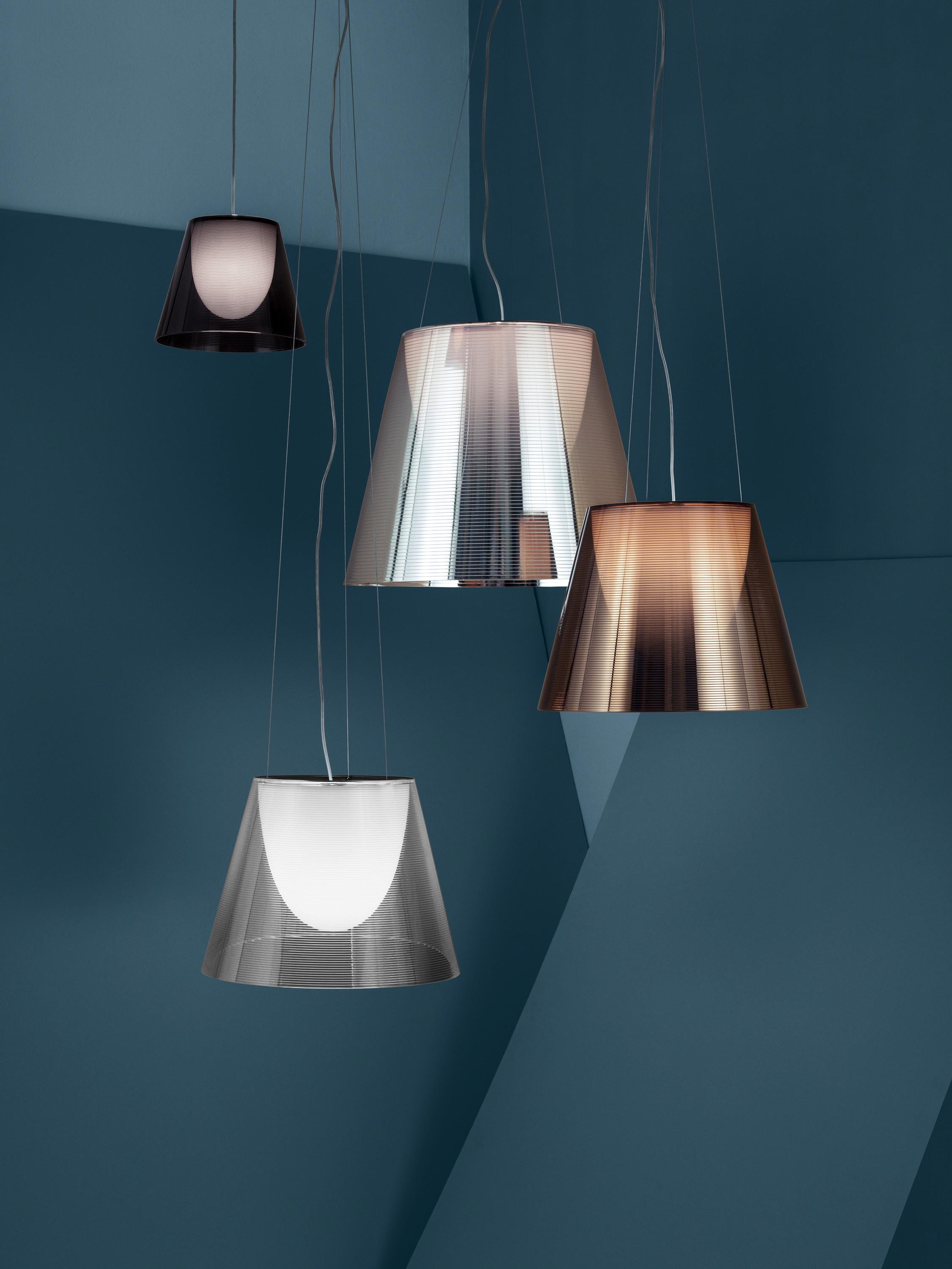 Modern FLOS Ktribe S3 Halogen Pendant Light in Transparent by Philippe Starck