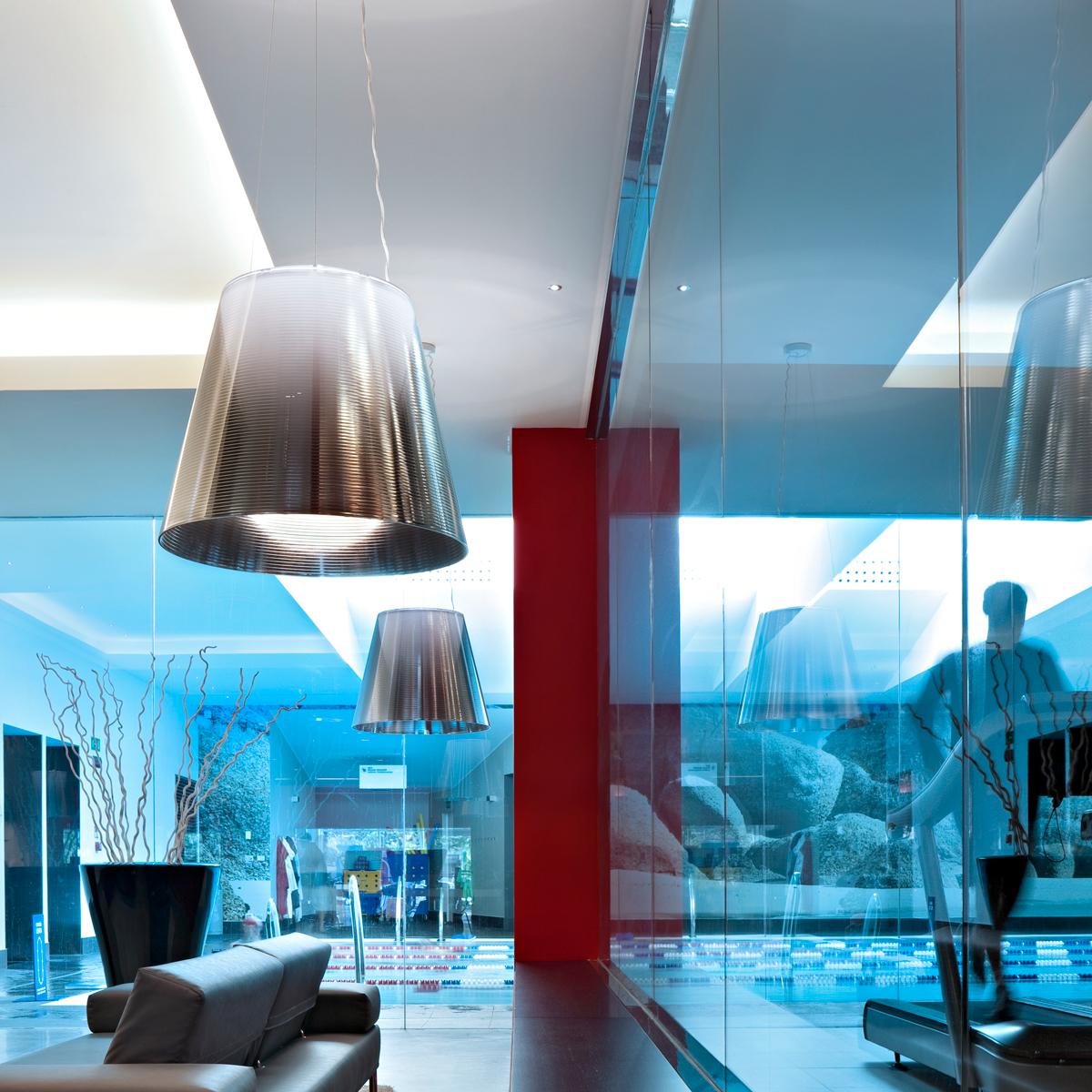 FLOS Ktribe S3 Halogen Pendant Light in Transparent by Philippe Starck 1