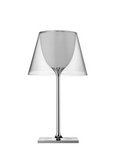 FLOS Ktribe T1 Table Lamp in Chrome w/ Transparent Diffuser by Philippe Starck
