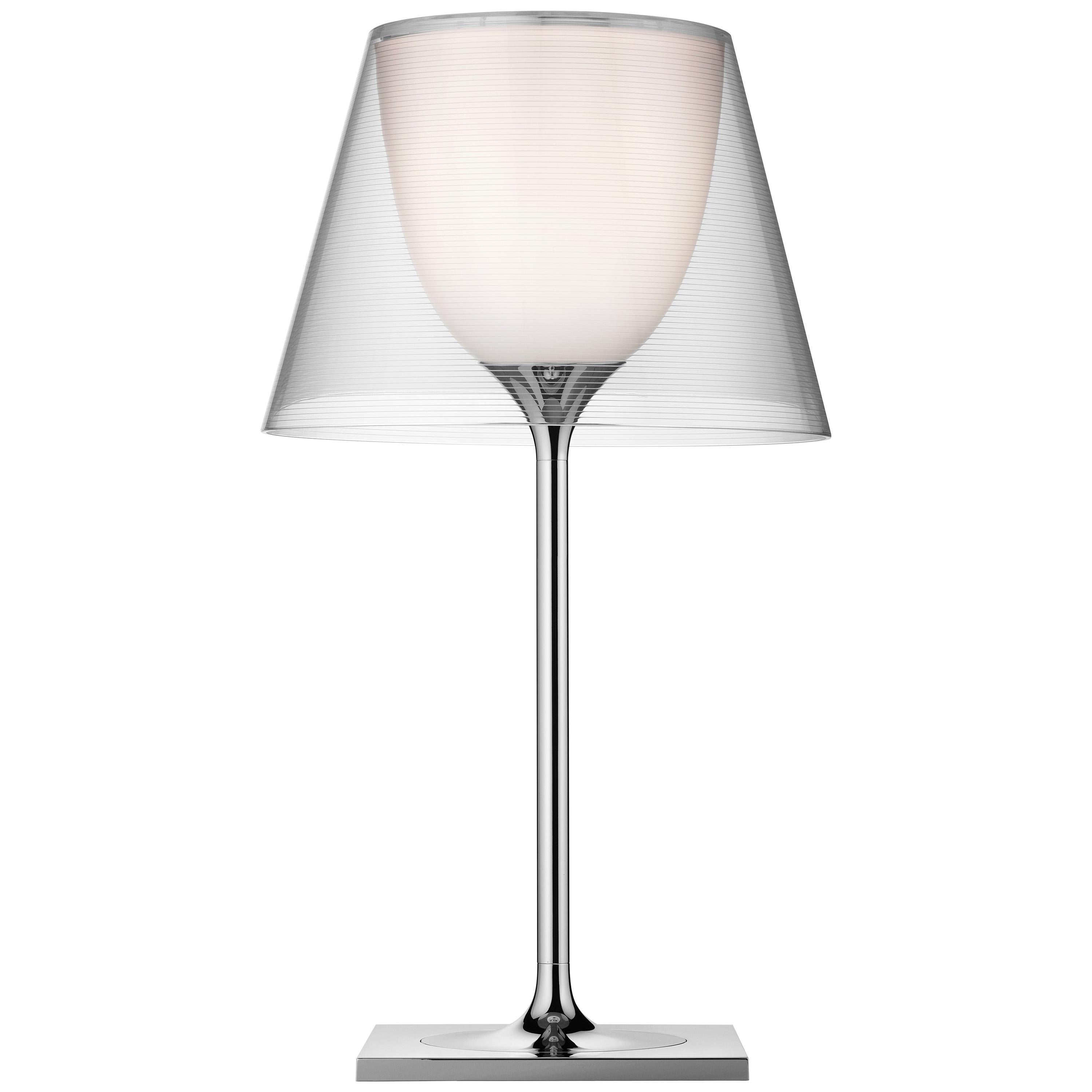 Lampe de bureau FLOS Ktribe T1 en chrome avec diffuseur transparent de Philippe Starck