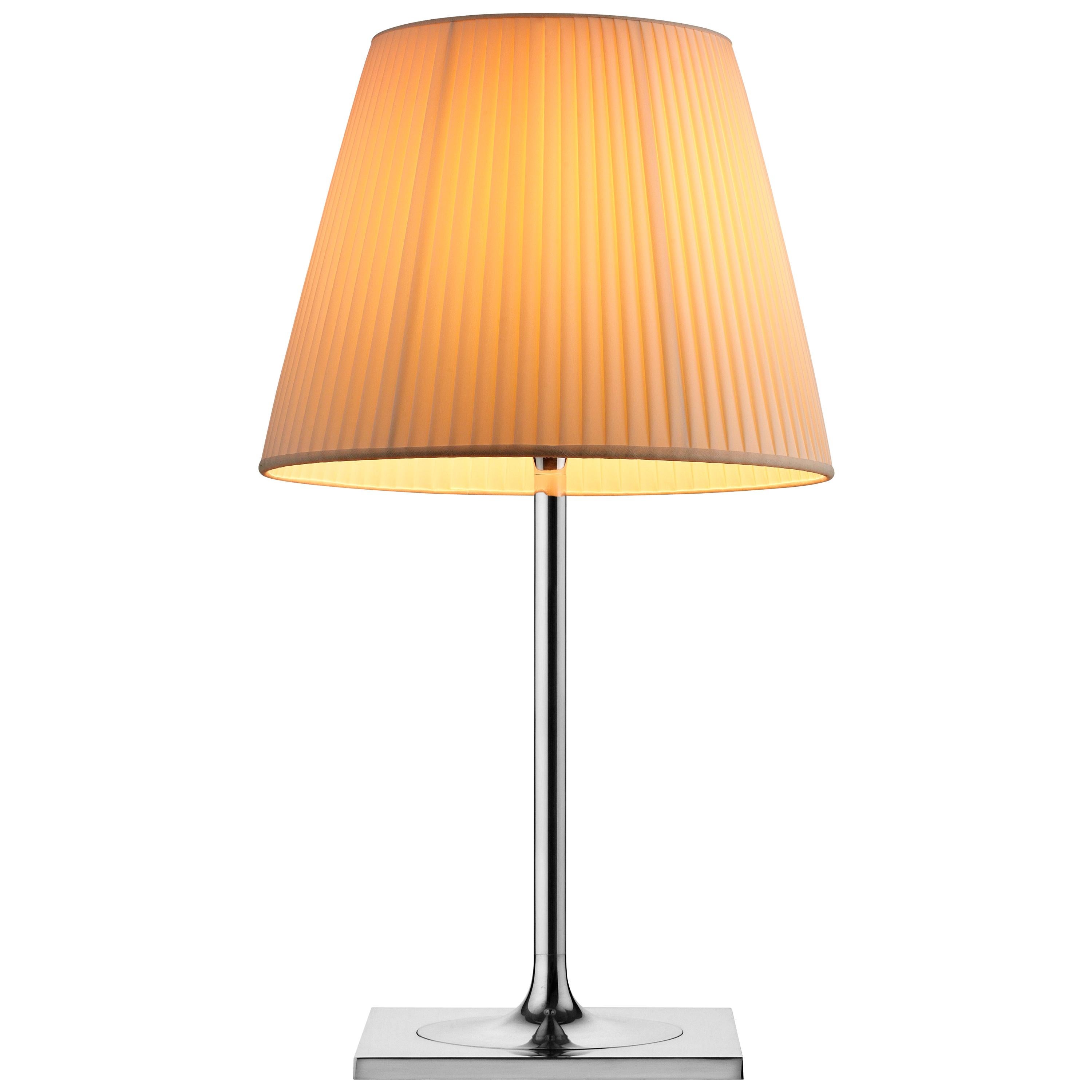 FLOS Ktribe T2 Halogen Table Lamp in Plisee Cloth by Philippe Starck For Sale