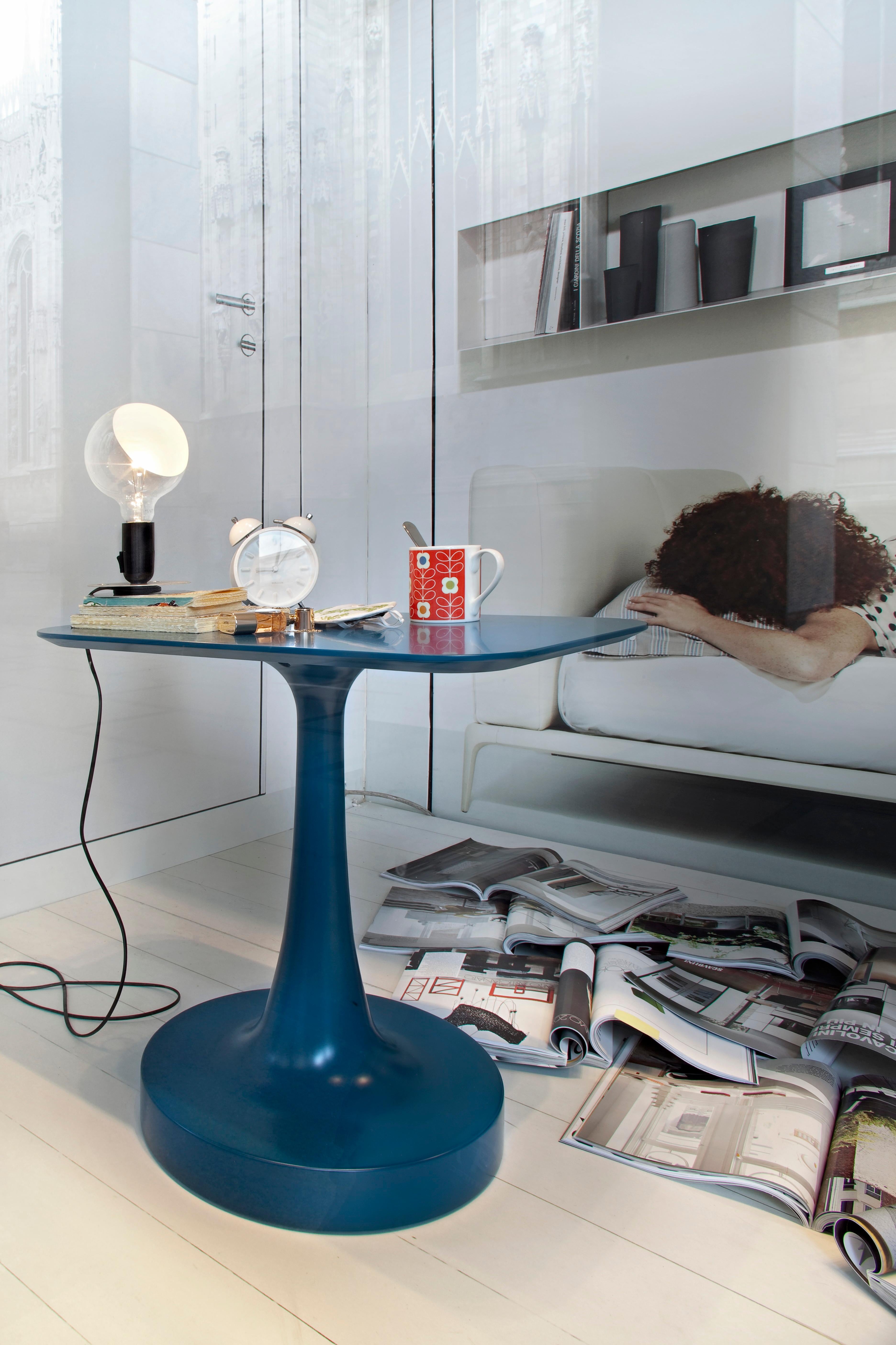 Italian Castiglioni Modern Decorative LED Table or Desk Lamp in Orange & Black for FLOS For Sale