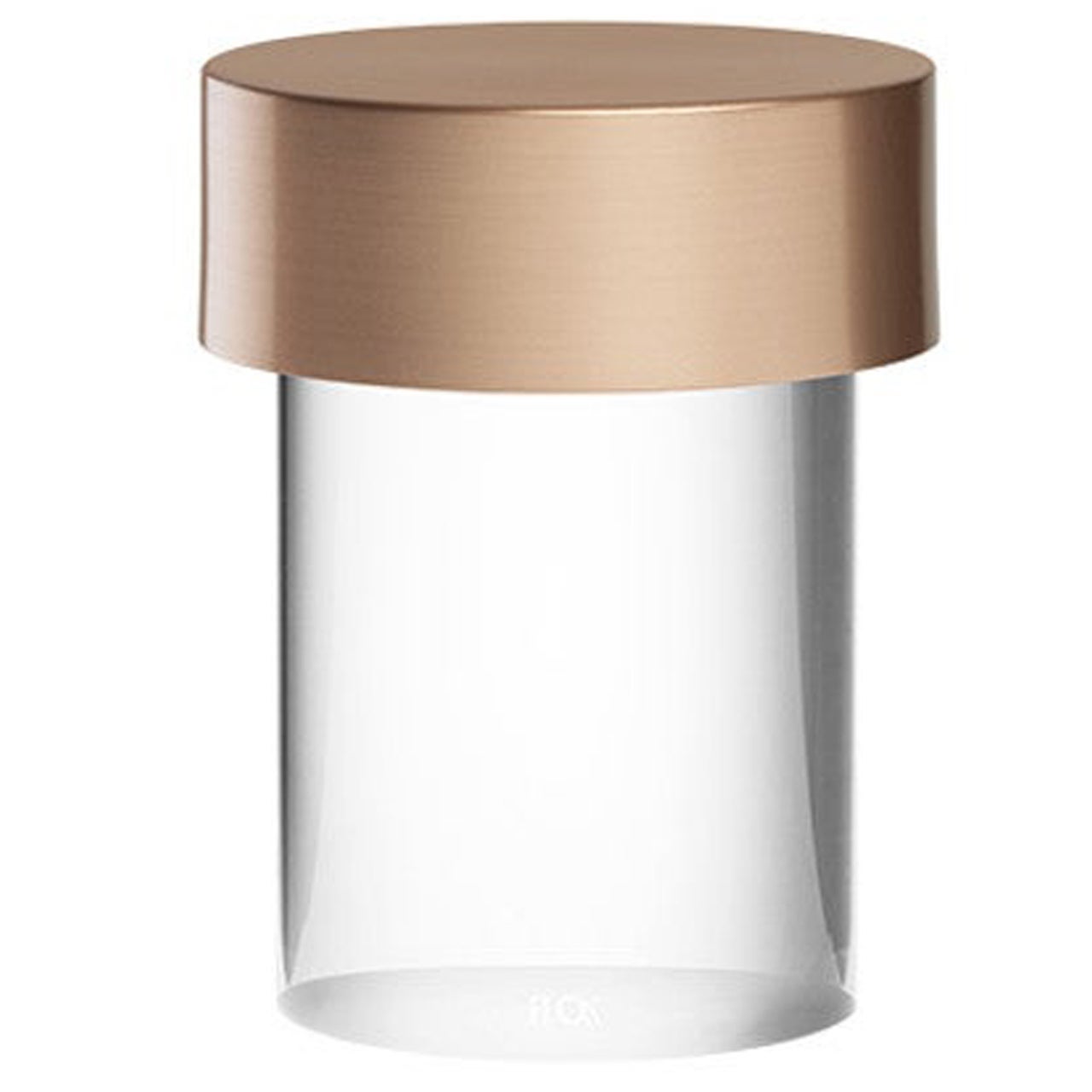 Lámpara de sobremesa recargable de interior Flos Last Order en cobre con base transparente