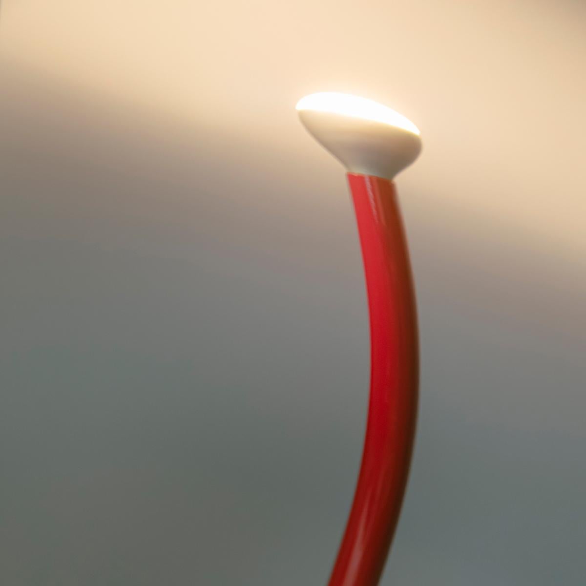Painted Flos Luminator Floor Lamp in Red with Iron and Metal Frame For Sale