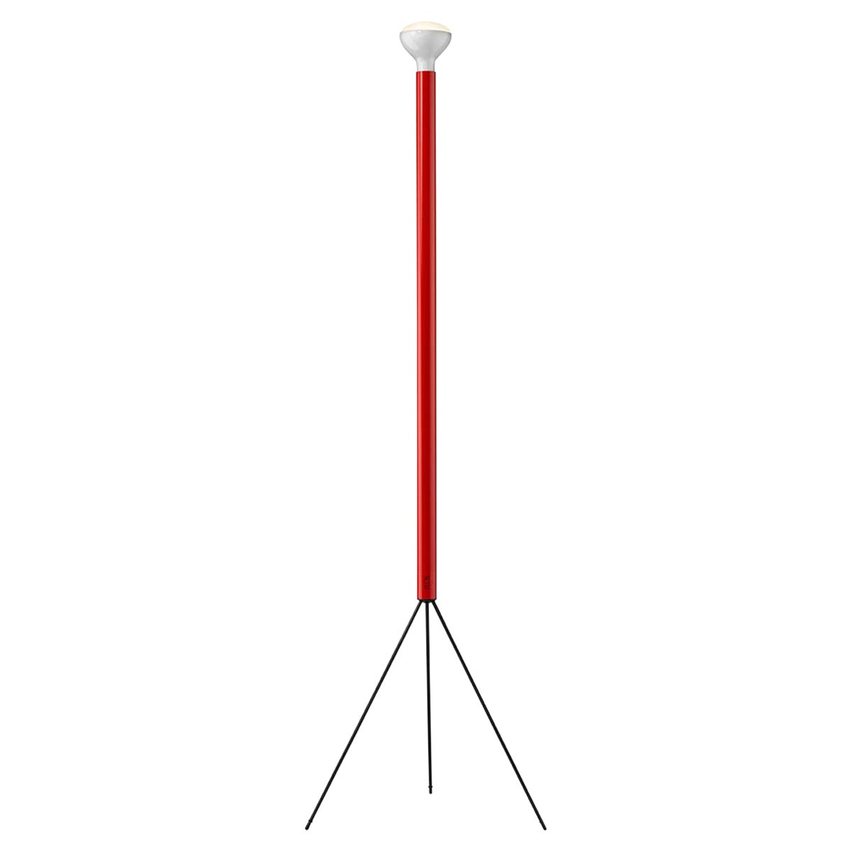 Lámpara de pie Flos Luminator en rojo con estructura de hierro y metal