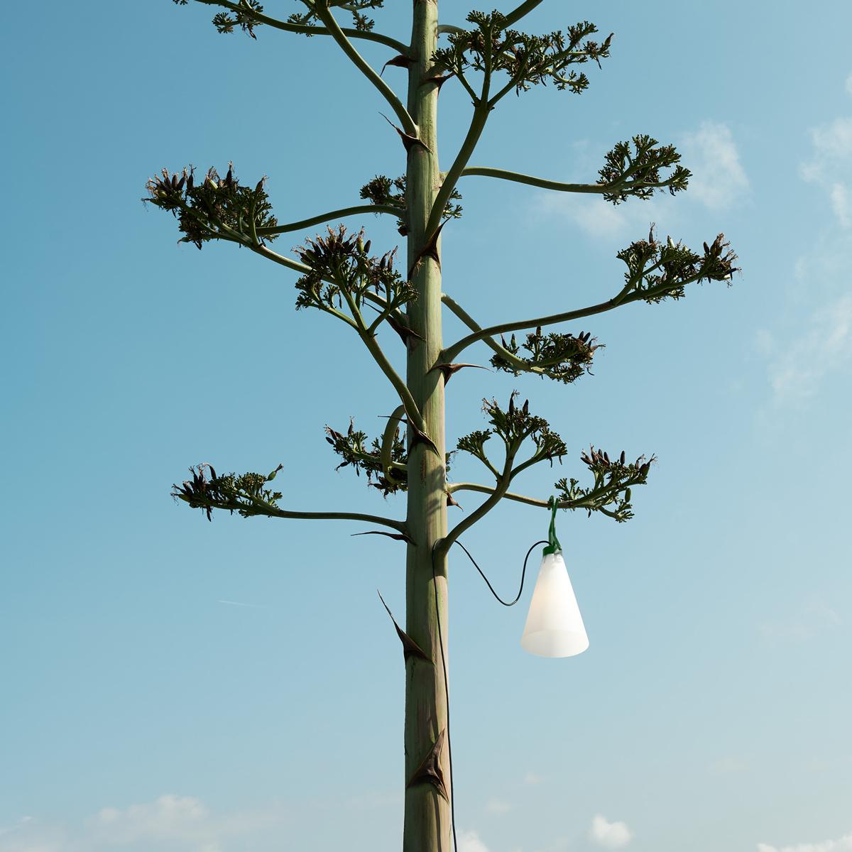 Flos Mayday Outdoor Pendant in Mustard Yellow with Polypropylene Frame In New Condition For Sale In Brooklyn, NY