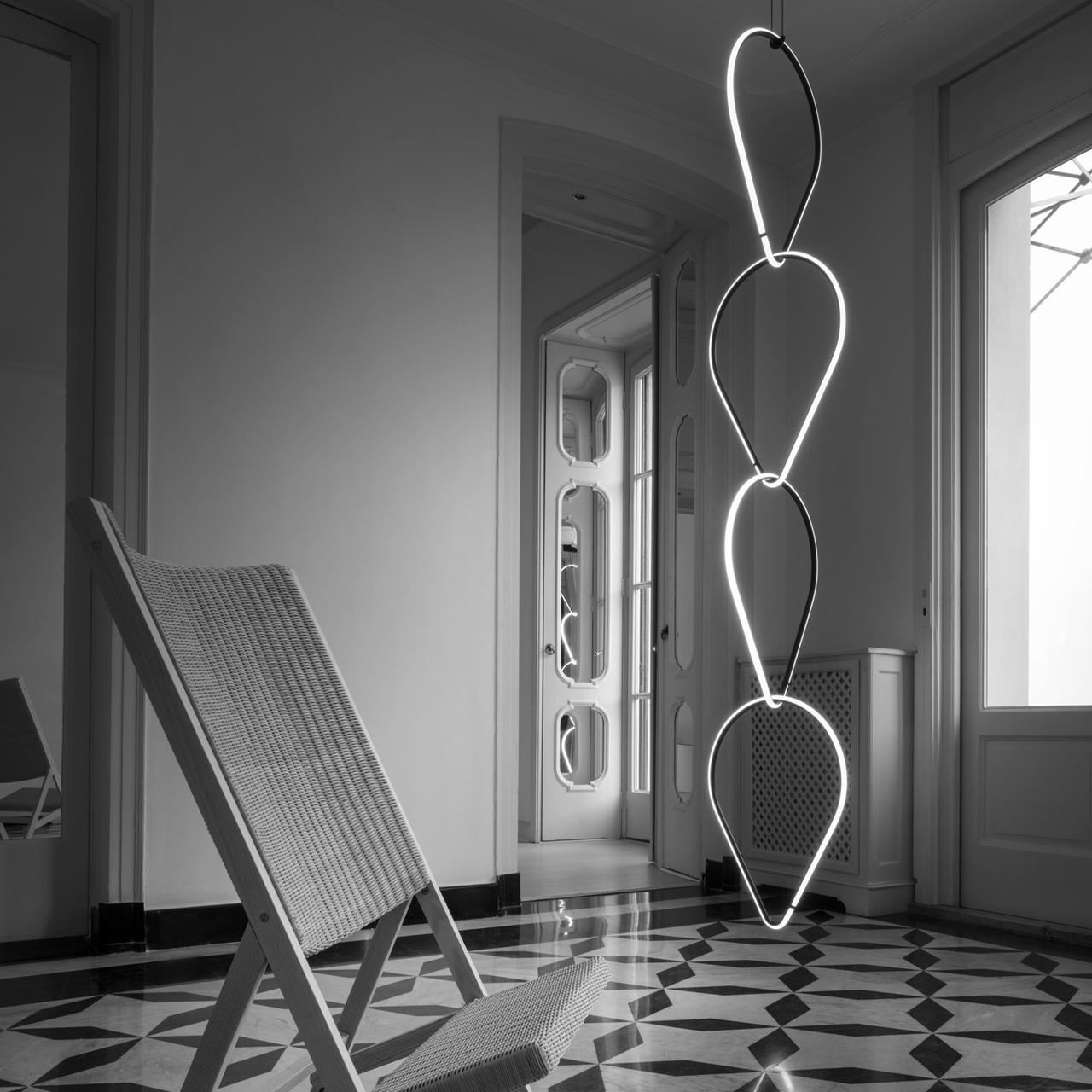 Aluminium Lampe FLOS Medium Circle and Line Arrangements Light de Michael Anastassiades en vente