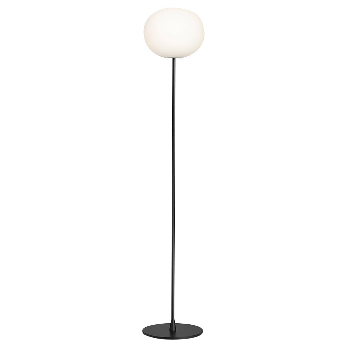 For Sale: Black (Matte Black) Flos Medium Glo Ball F2 Floor Lamp in Glass and Steel, by Jasper Morrison