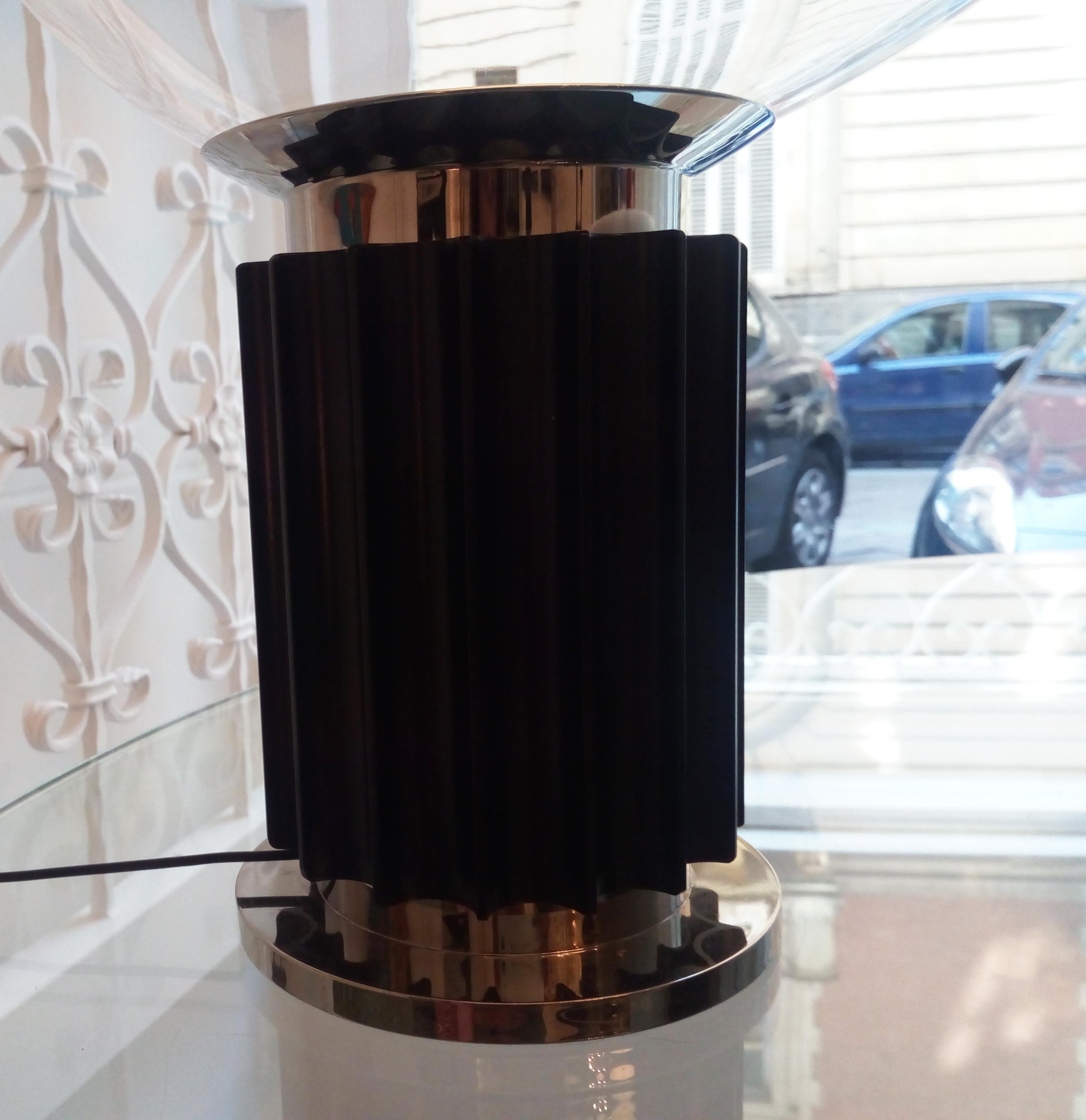 Contemporary Flos Mini Taccia Led Diffuser Lamp in Black, Achille & Pier Giacomo Castiglioni
