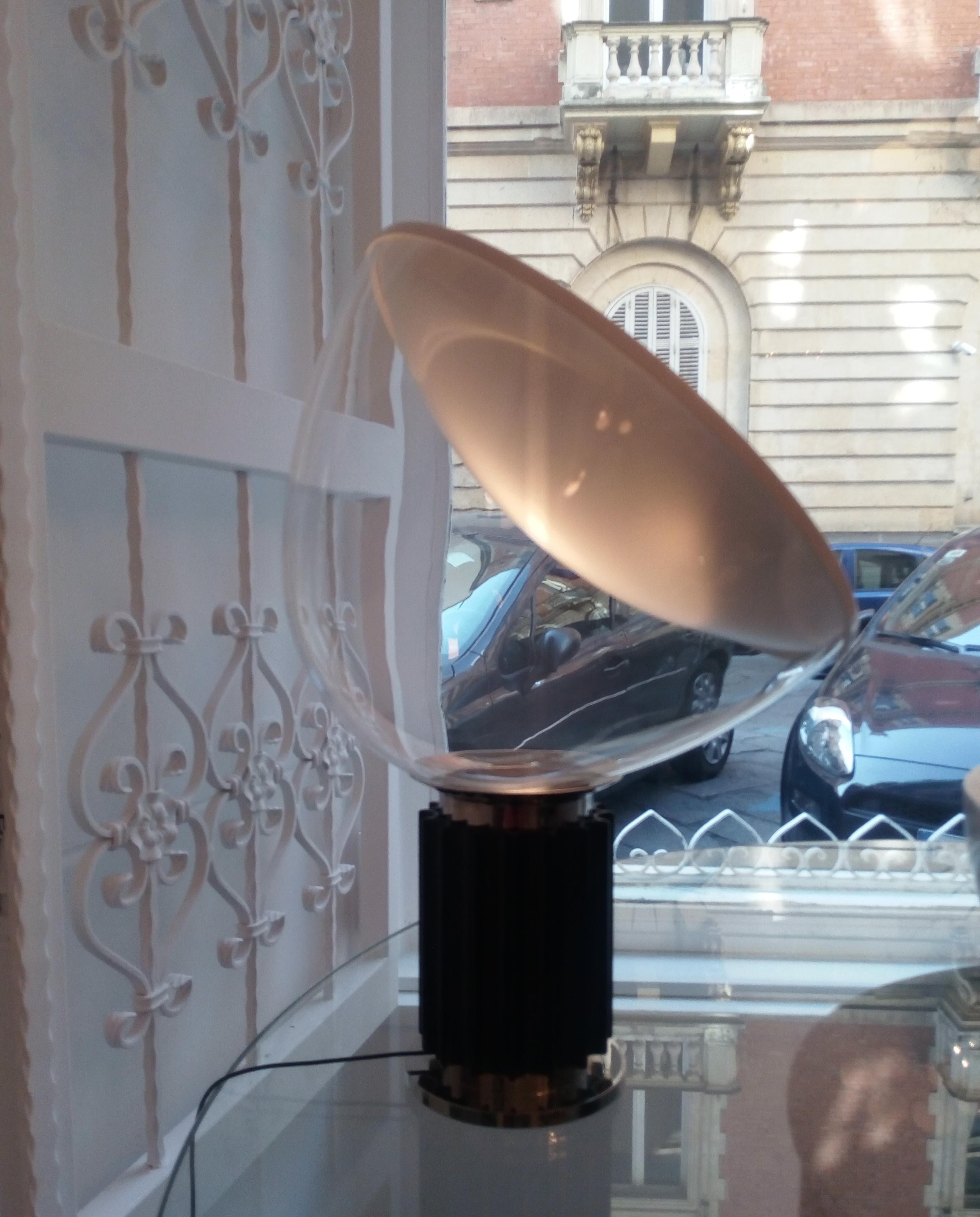 Flos Mini Taccia Led Diffuser Lamp in Black, Achille & Pier Giacomo Castiglioni 1