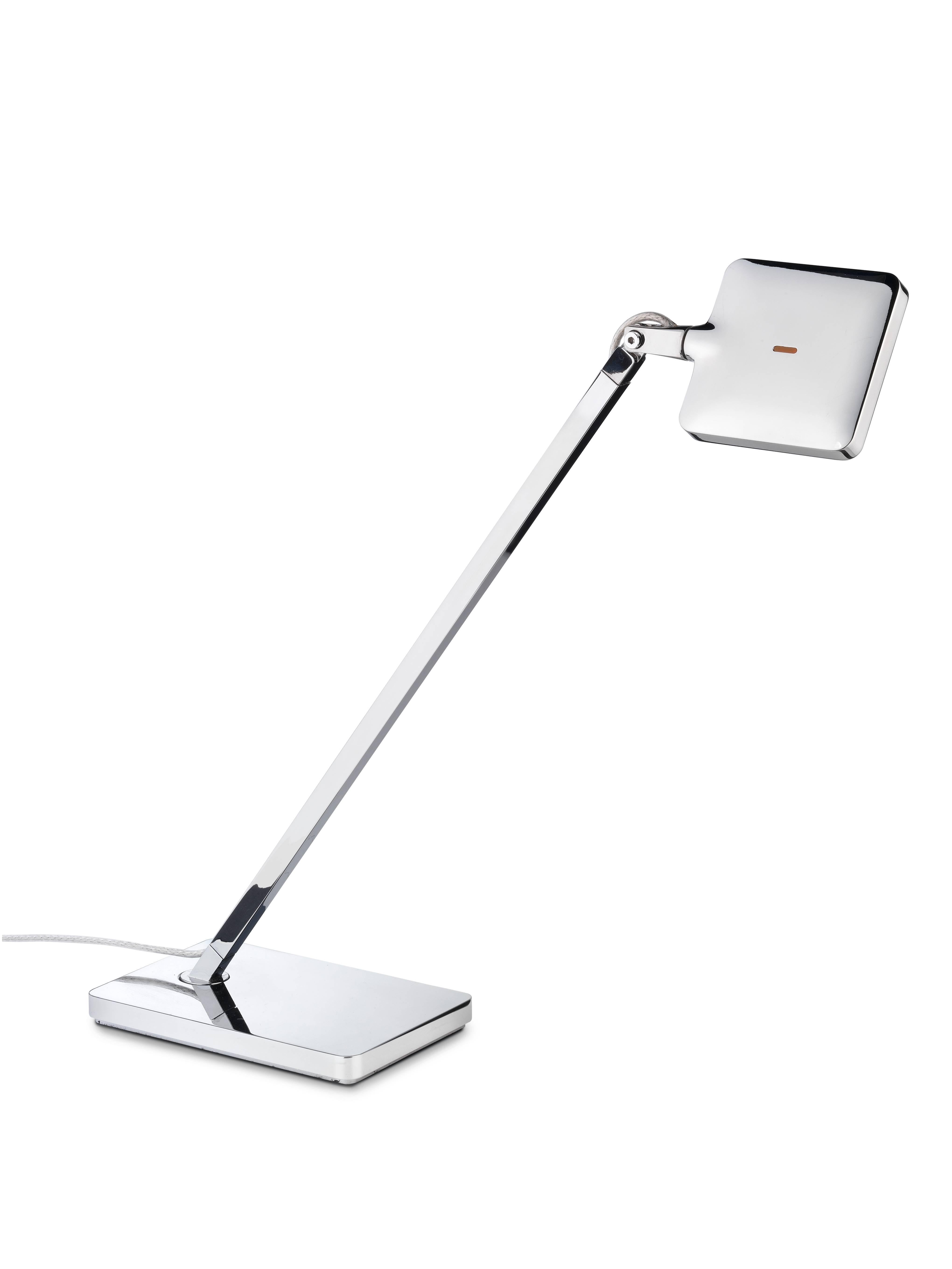 The smallest member of the Kelvin LED family, this tiny but powerful table lamp is the result of a creative collaboration between Antonio Citterio and Toan Nguyen. The lamp head which can change direction is presso-fused aluminium, and the diffuser