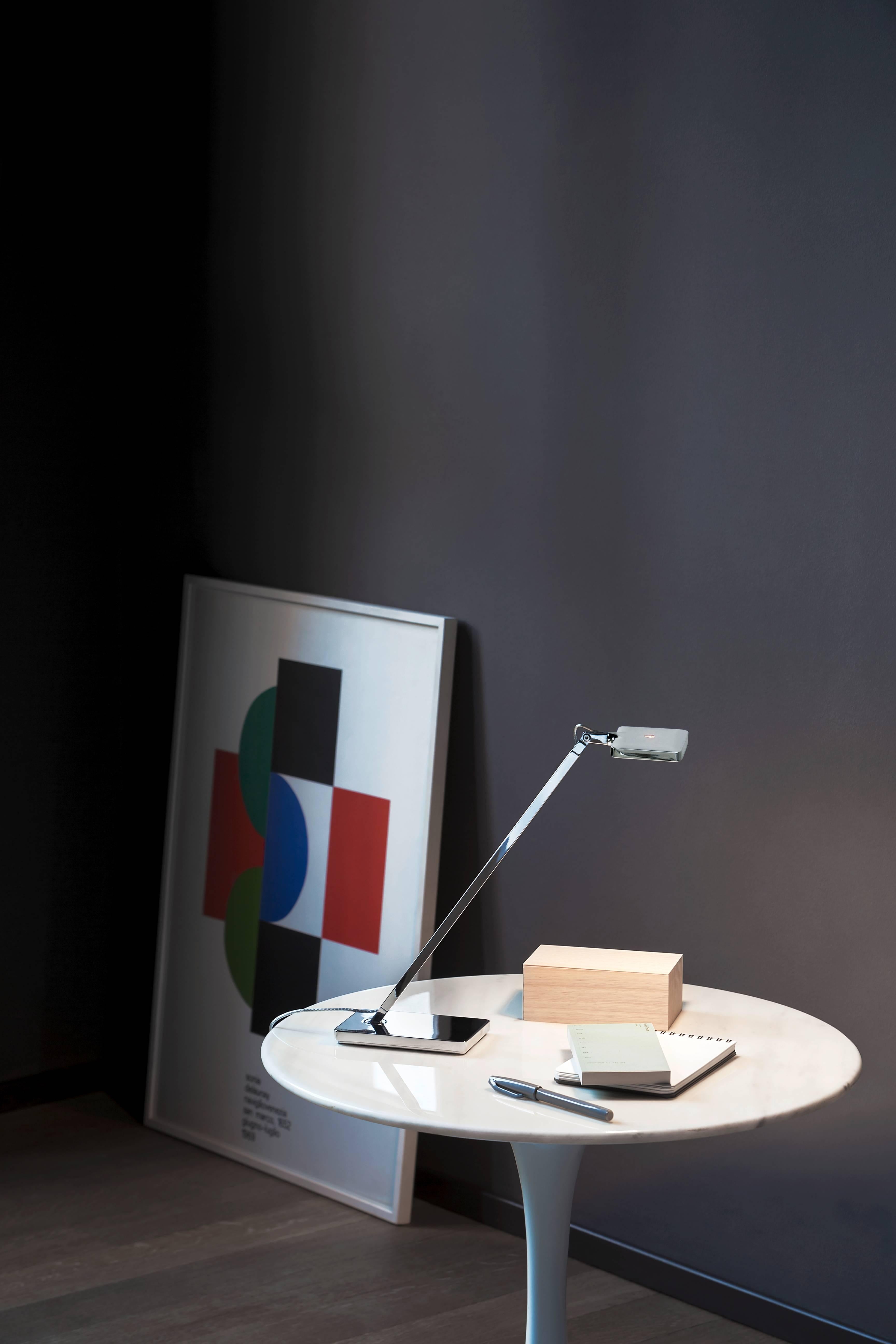 Italian FLOS Minikelvin LED Chrome Table Lamp by Antonio Citterio w/ Toan Nguyen
