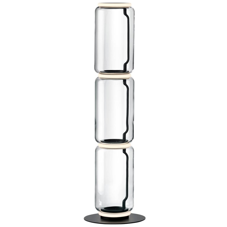 Flos Noctambule Floor Lamp with 3 Cylinders and Base by Konstantin