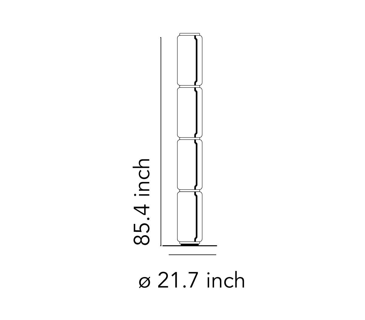 Modern Flos Noctambule Floor Lamp with 4 Cylinders and Large Base by Konstantin Grcic For Sale