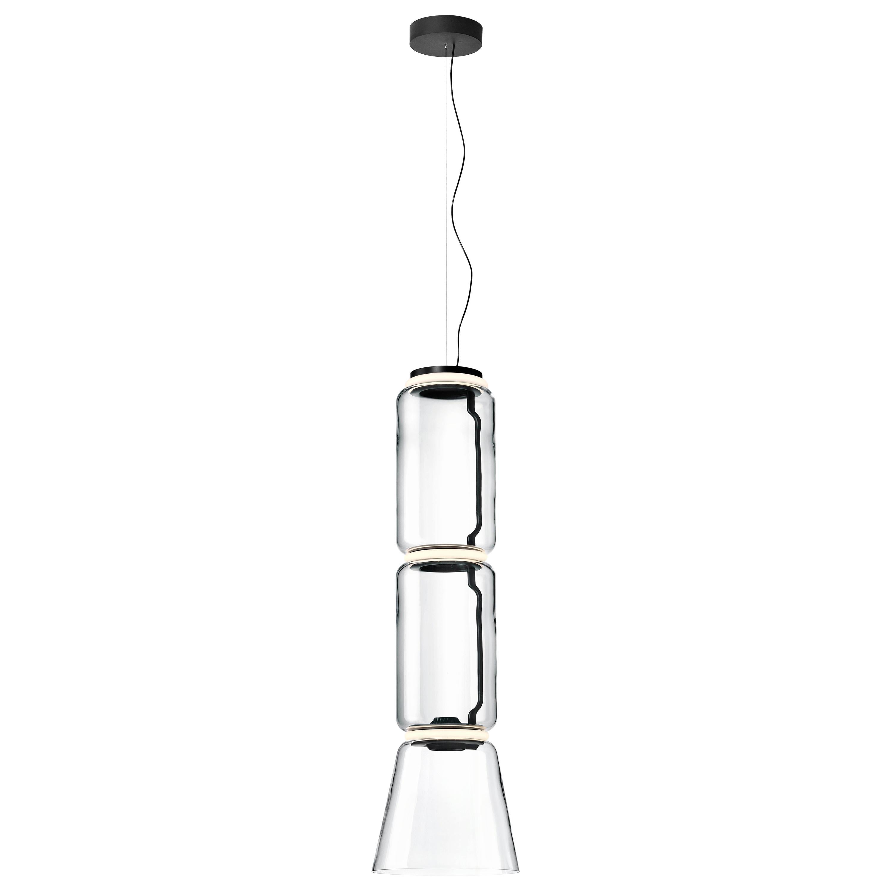 Flos Noctambule Pendant Light with 2 Cylinders and Cone by Konstantin Grcic For Sale