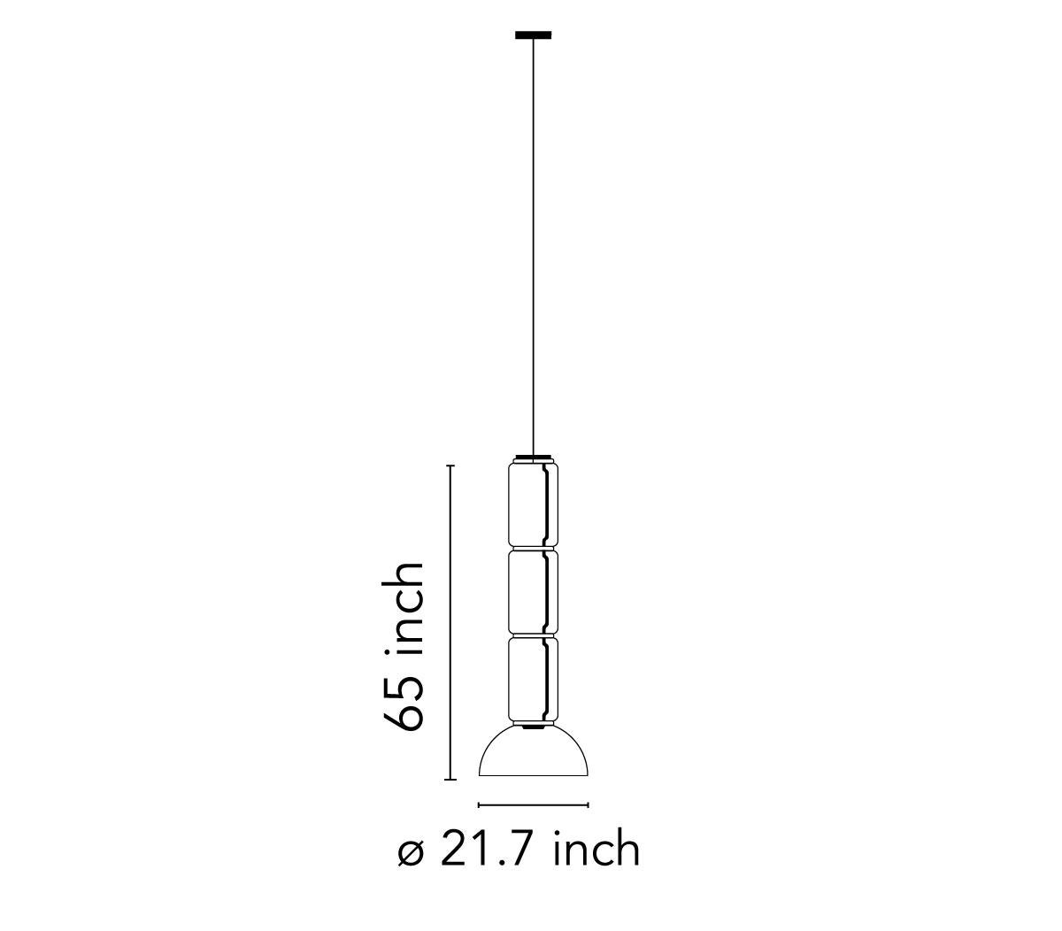 Contemporary Flos Noctambule Pendant Light with 3 Cylinders and Bowl by Konstantin Grcic For Sale