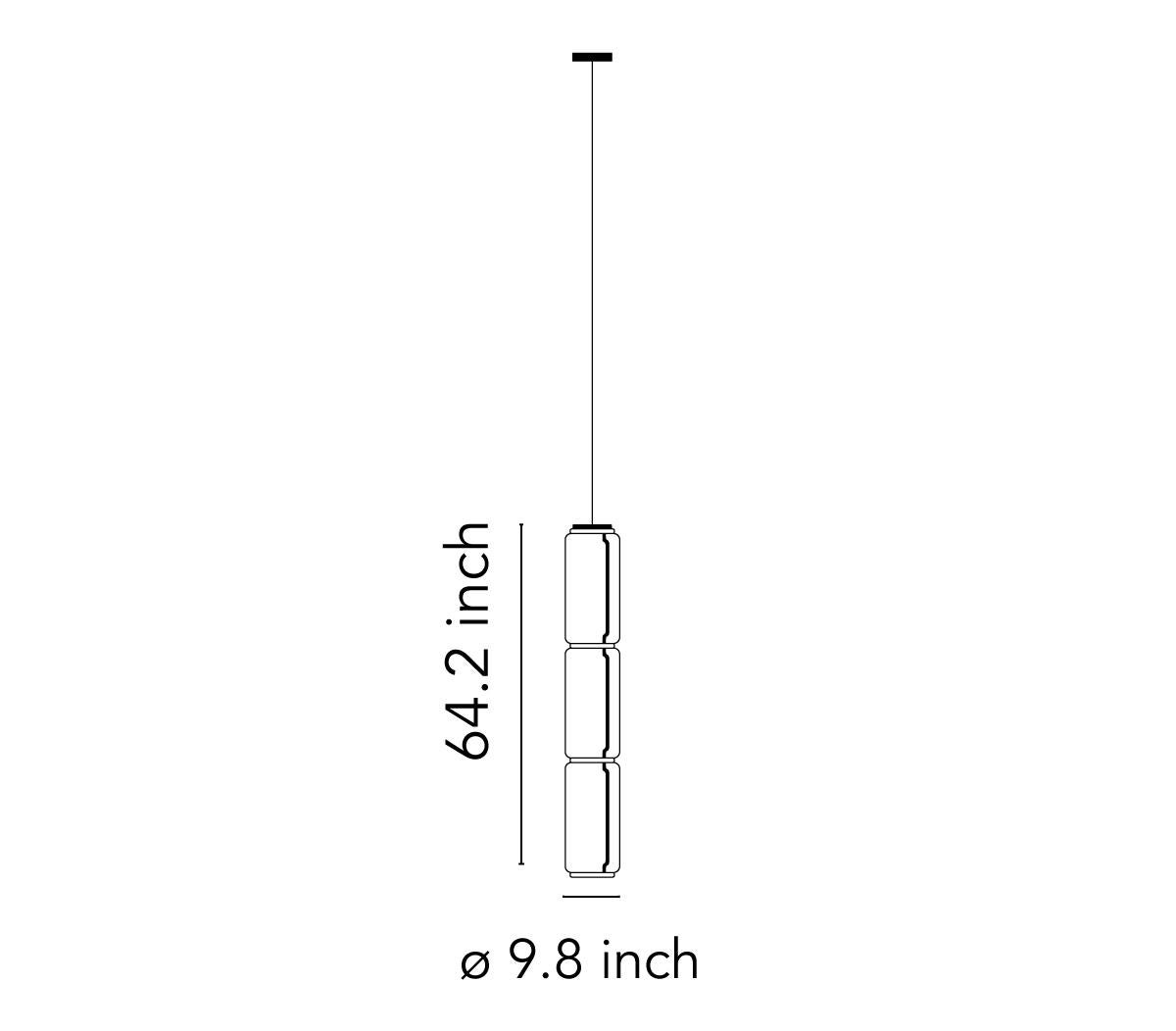 Contemporary Flos Noctambule Pendant Light with 3 High Cylinders by Konstantin Grcic For Sale